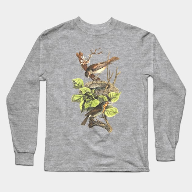 BIRDS ON THE NEST Long Sleeve T-Shirt by Biophilia